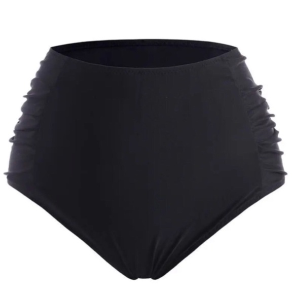 Push-Up Ruffled Tankini Set – Black & Ivory, Sweetheart Neckline, High-Waisted S - Picture 12 of 16